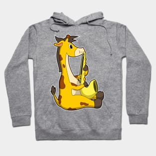 Giraffe at Music with Saxophone Hoodie